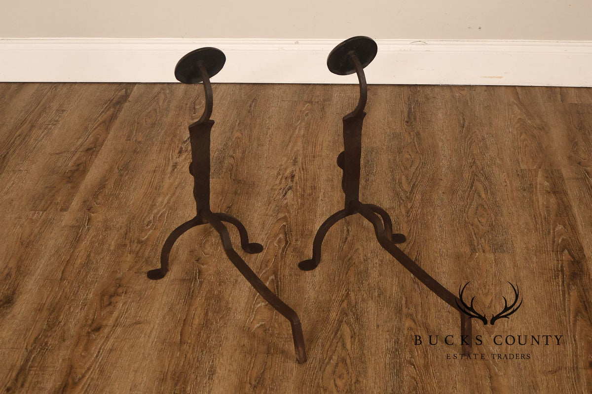 Antique Pair of Fireplace Andirons