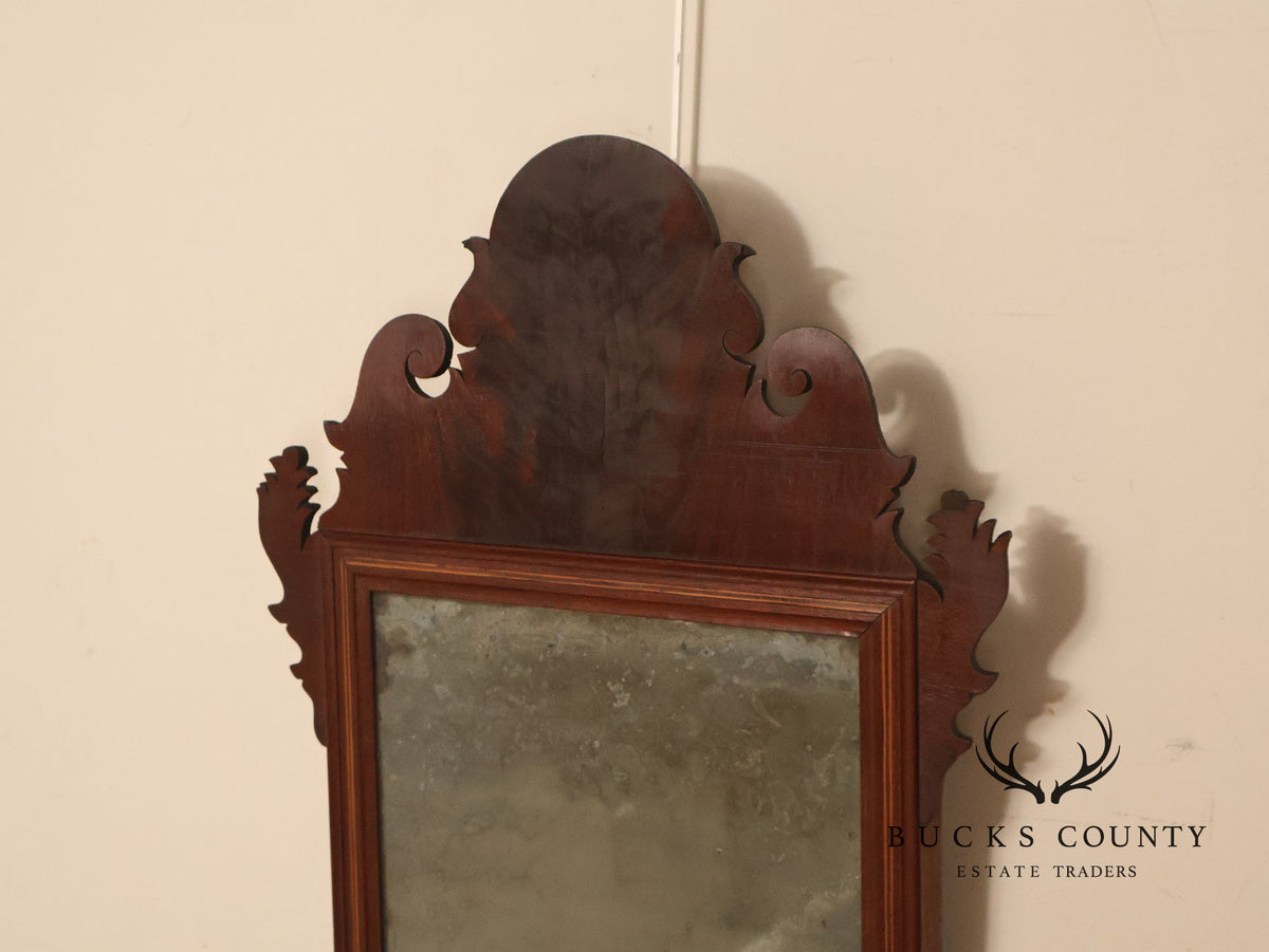 Antique Chippendale Style Mahogany Wall Mirror