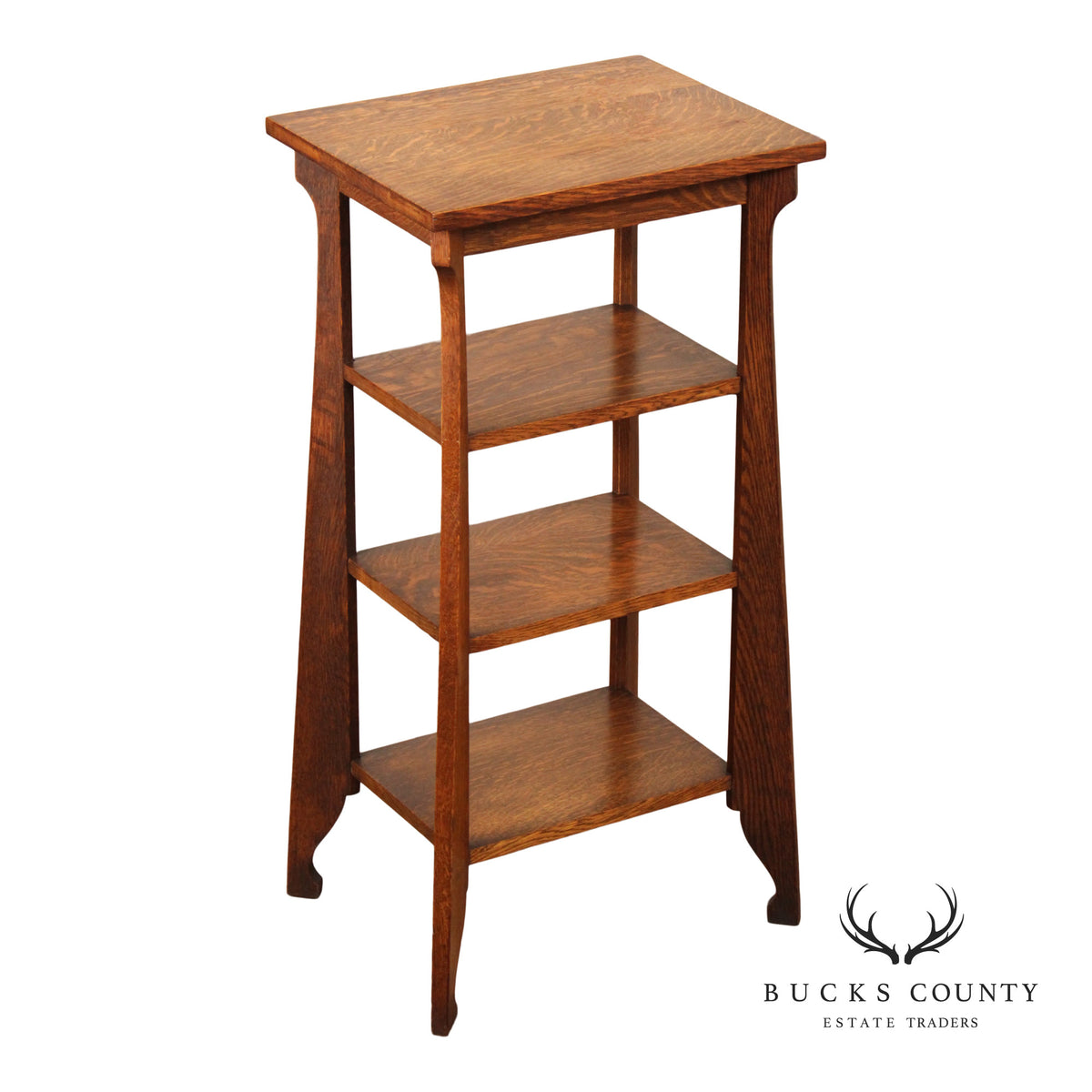 Antique Arts & Crafts Oak Etagere