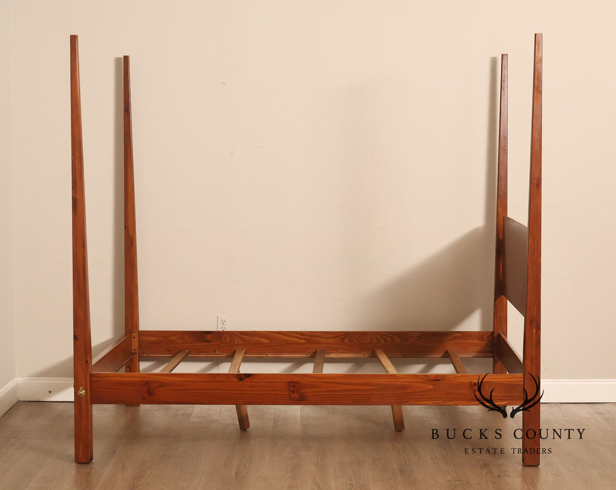 Ethan Allen Shaker Style Pine Pencil Post Queen Bed