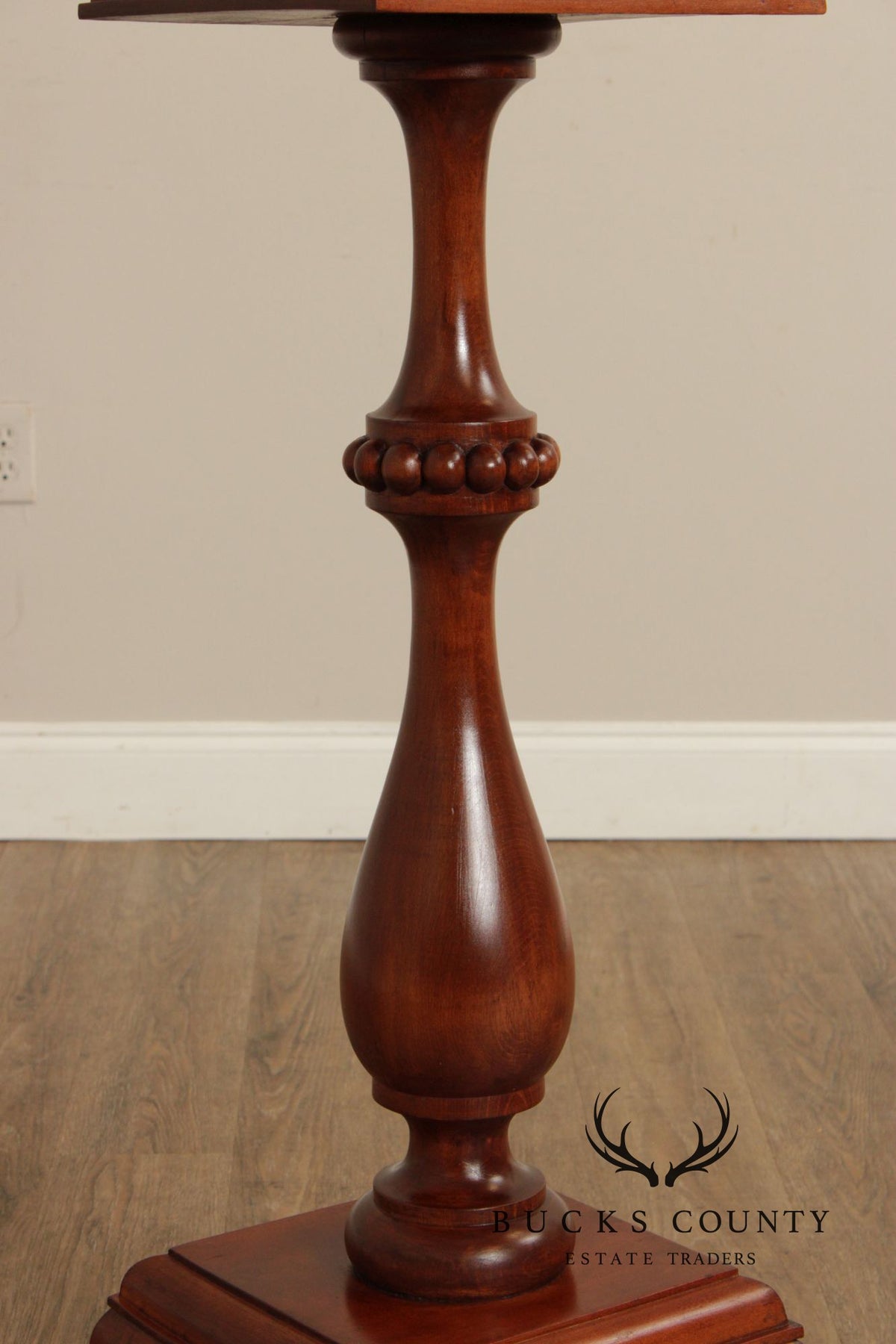 Traditional Mahogany Pedestal Plant Stand with Claw Feet