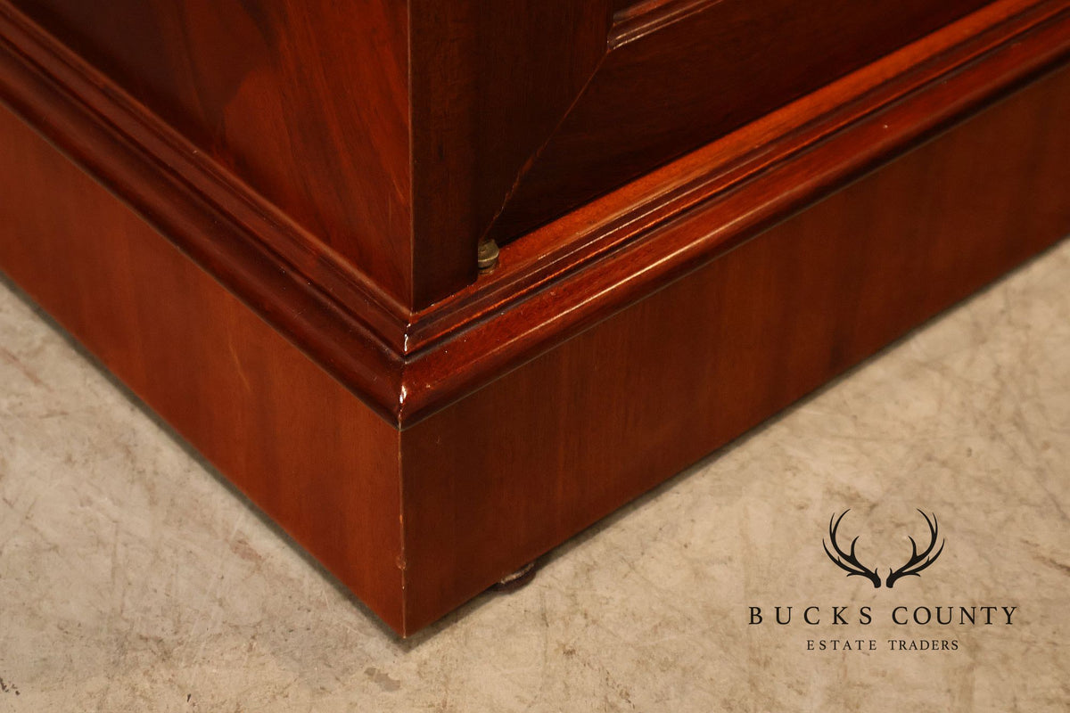 Flame Mahogany Breakfront Buffet Sideboard with Drop Front Secretary Desk