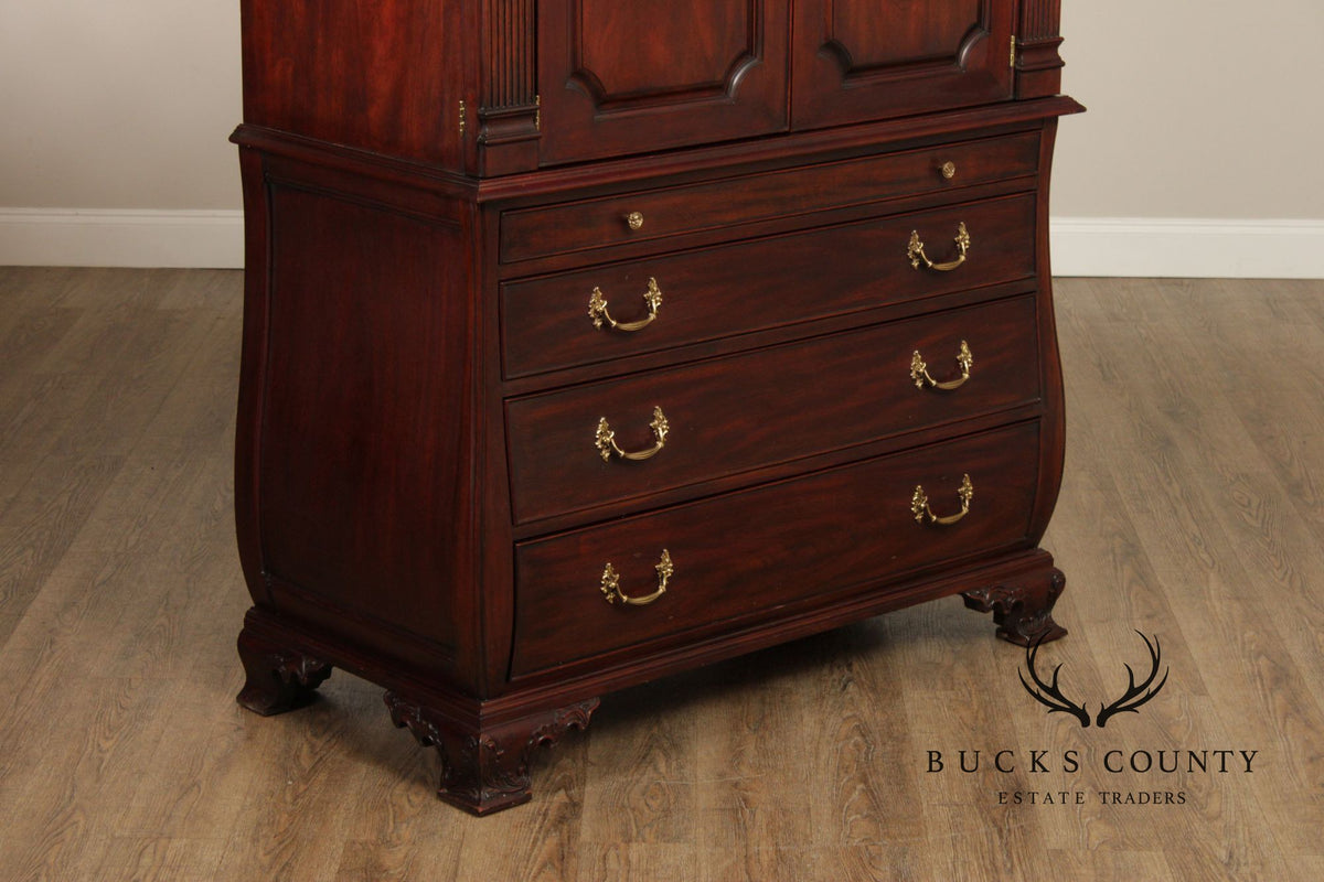 Henkel Harris Mahogany Bombe Armoire Cabinet