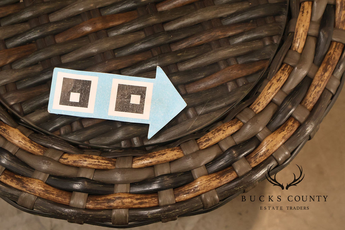 Lane Venture 'South Hampton' Pair of Glass Top Wicker End Tables