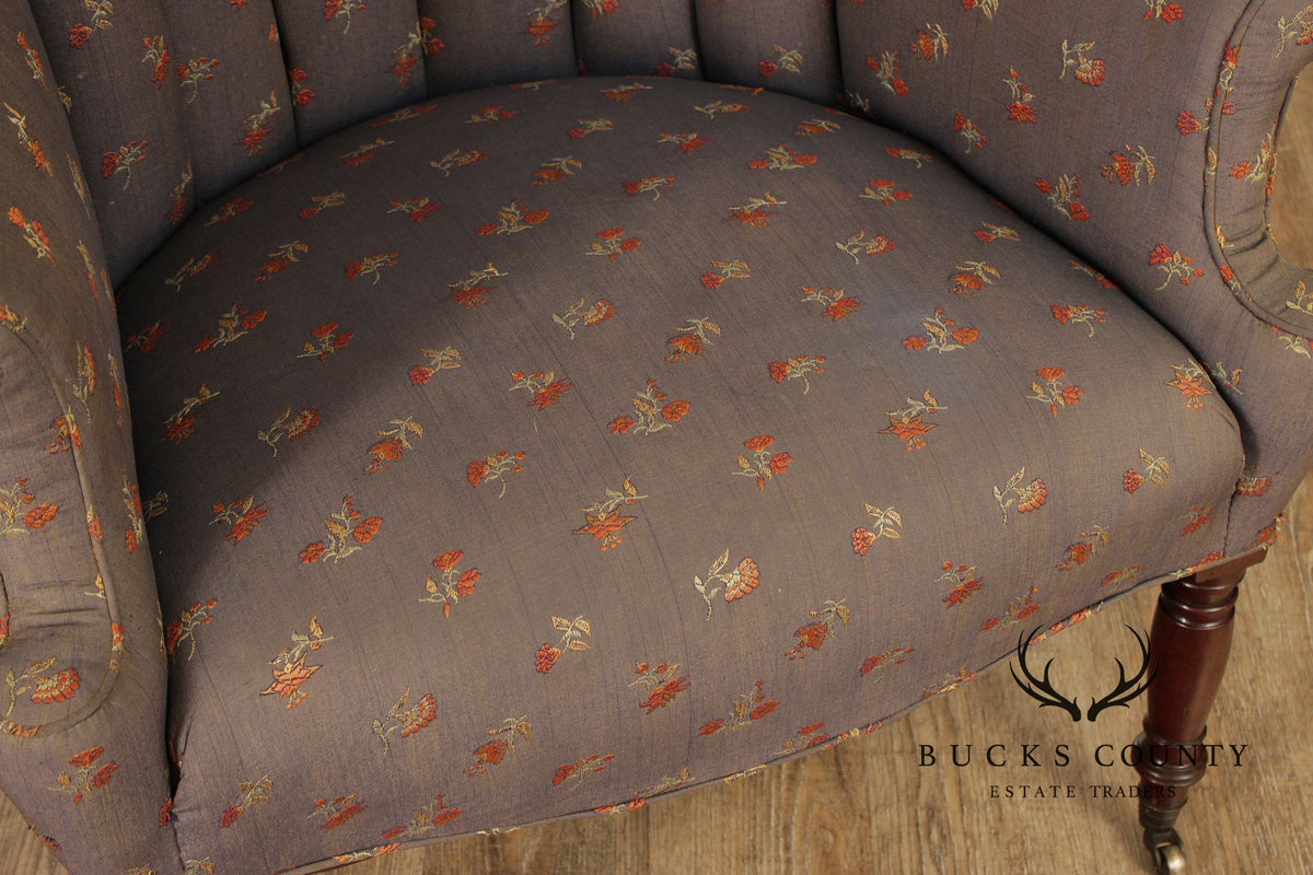 Antique English Regency Barrel Back Fireside Chair