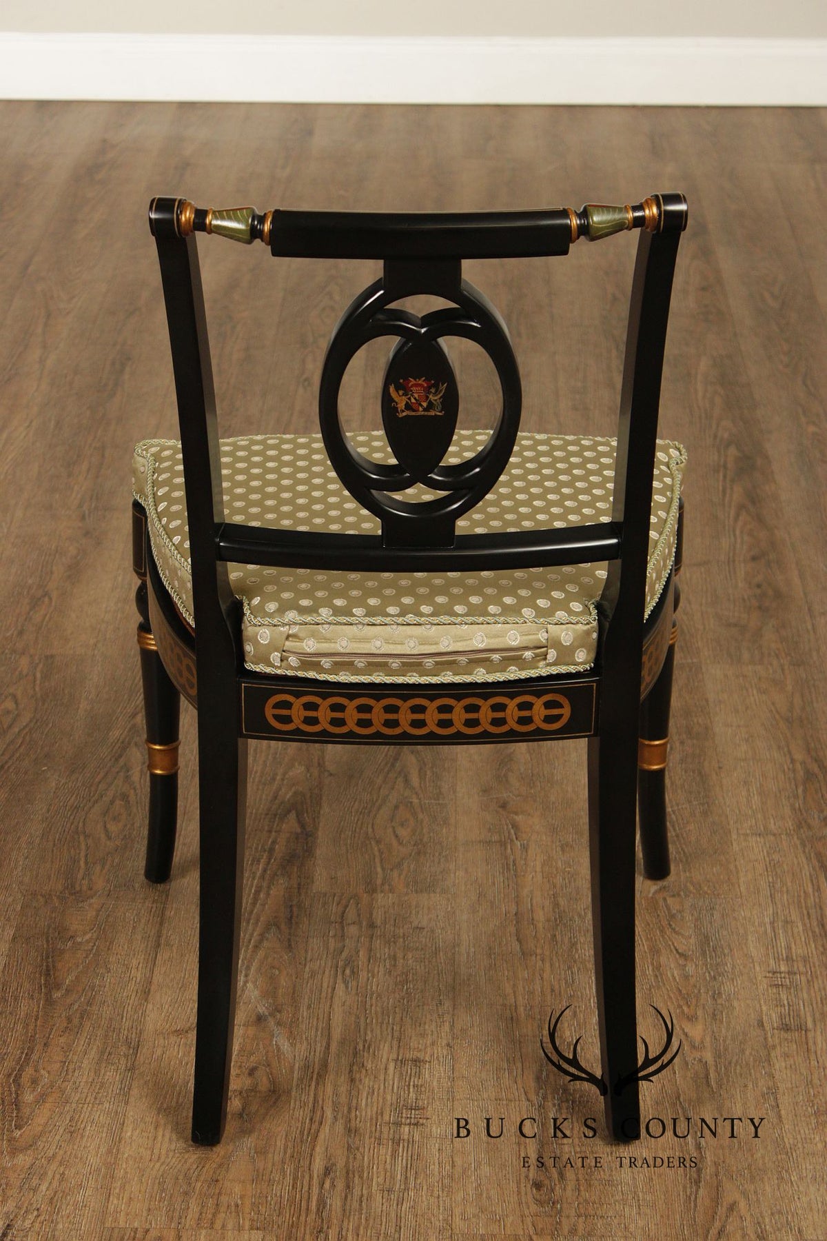 Theodore Alexander Regency Style Set Of Eight Painted And Gilt Dining Chairs