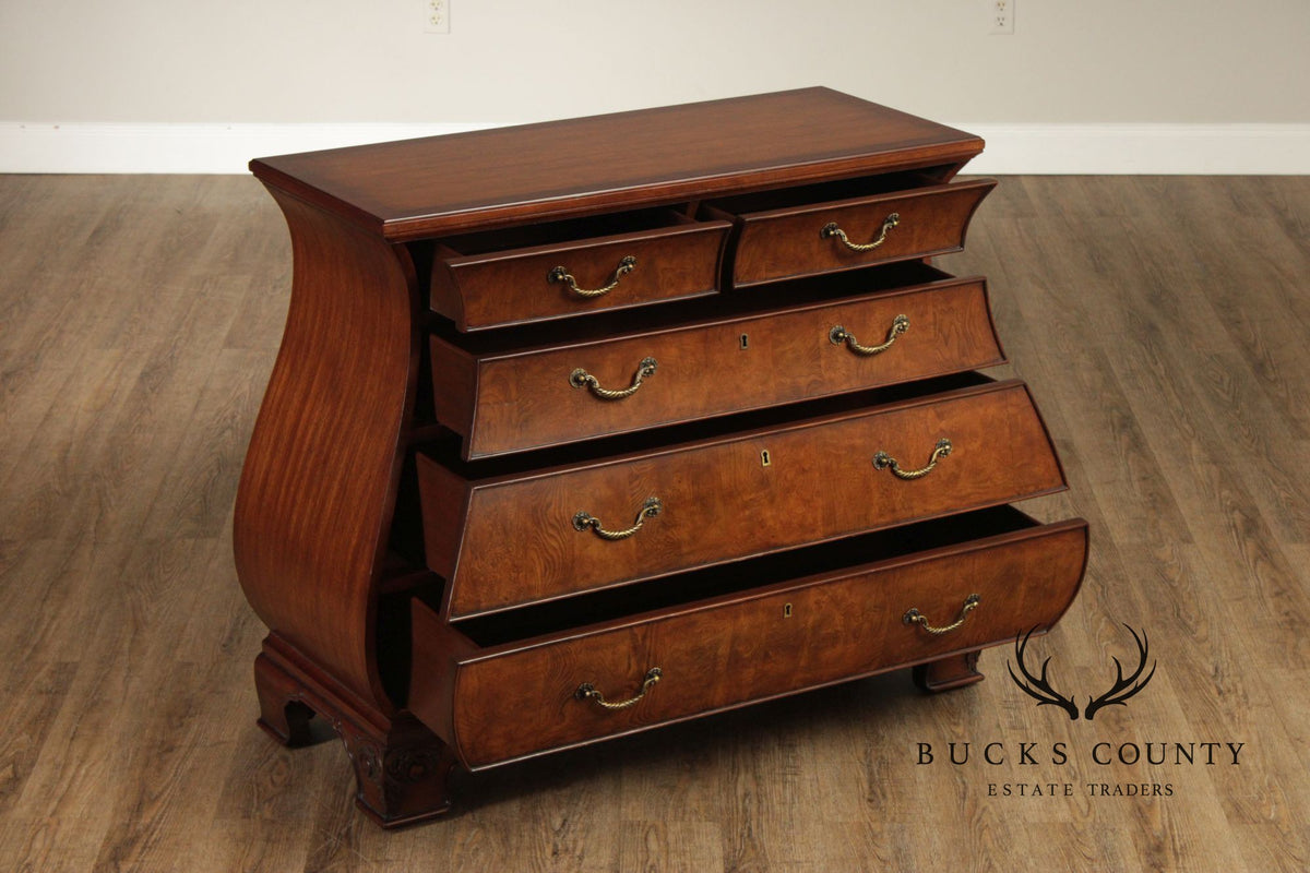 Ethan Allen Townhouse Collection Burlwood Bombe Chest
