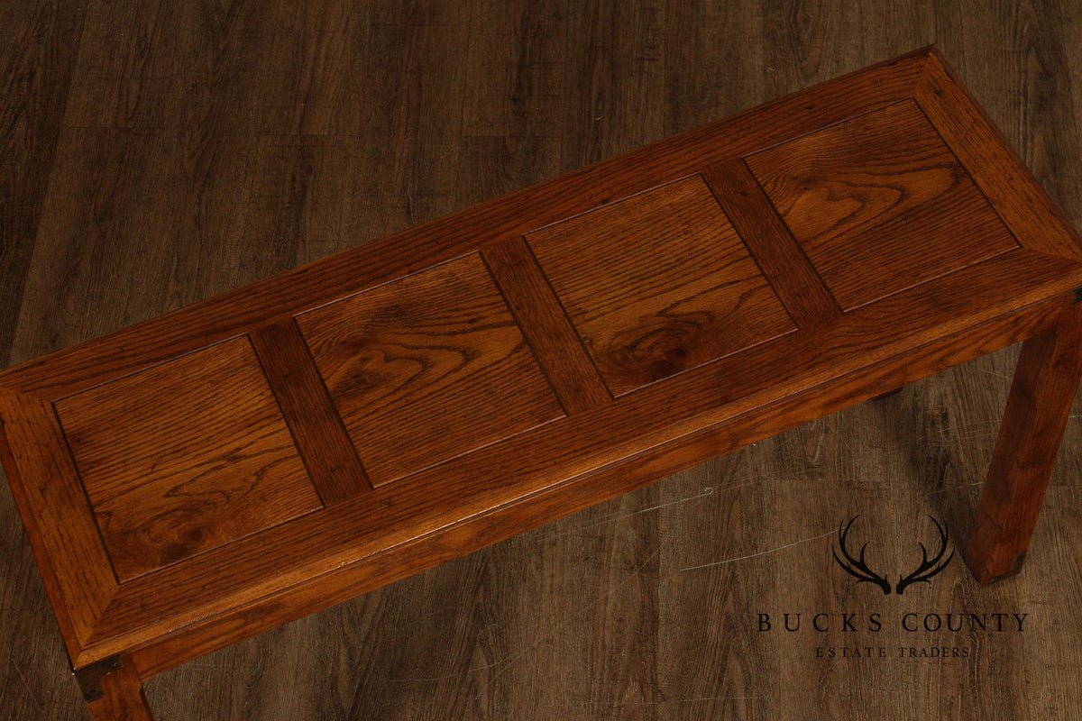 Henredon Artefacts Campaign Style Oak Console Table