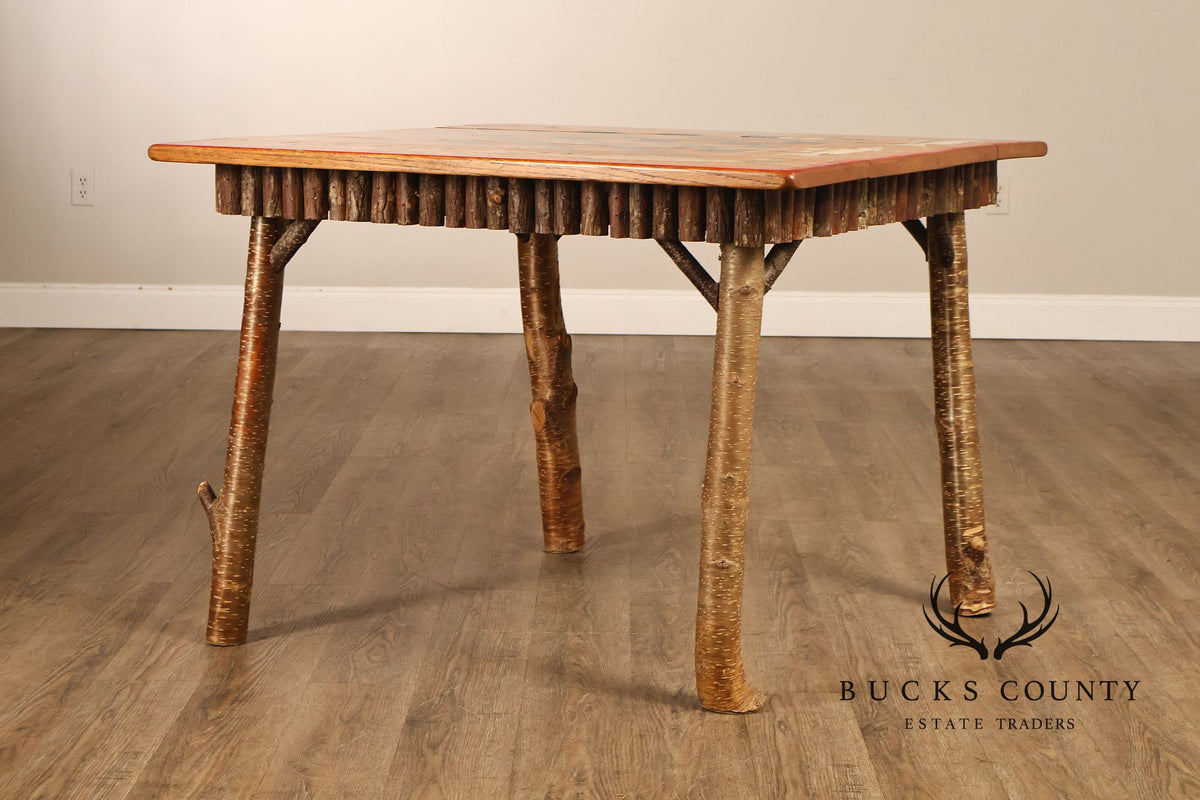 Appalachian Rustic Furnishing Trout and Perch Game Table