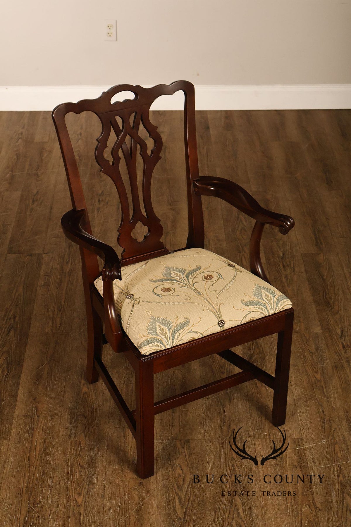 Statton Chippendale Style Set of Six Cherry Dining Chairs