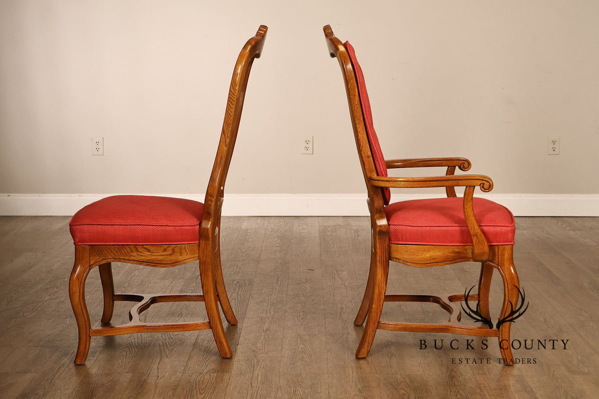 French Country Style Set Of Eight Cane Back Dining Chairs