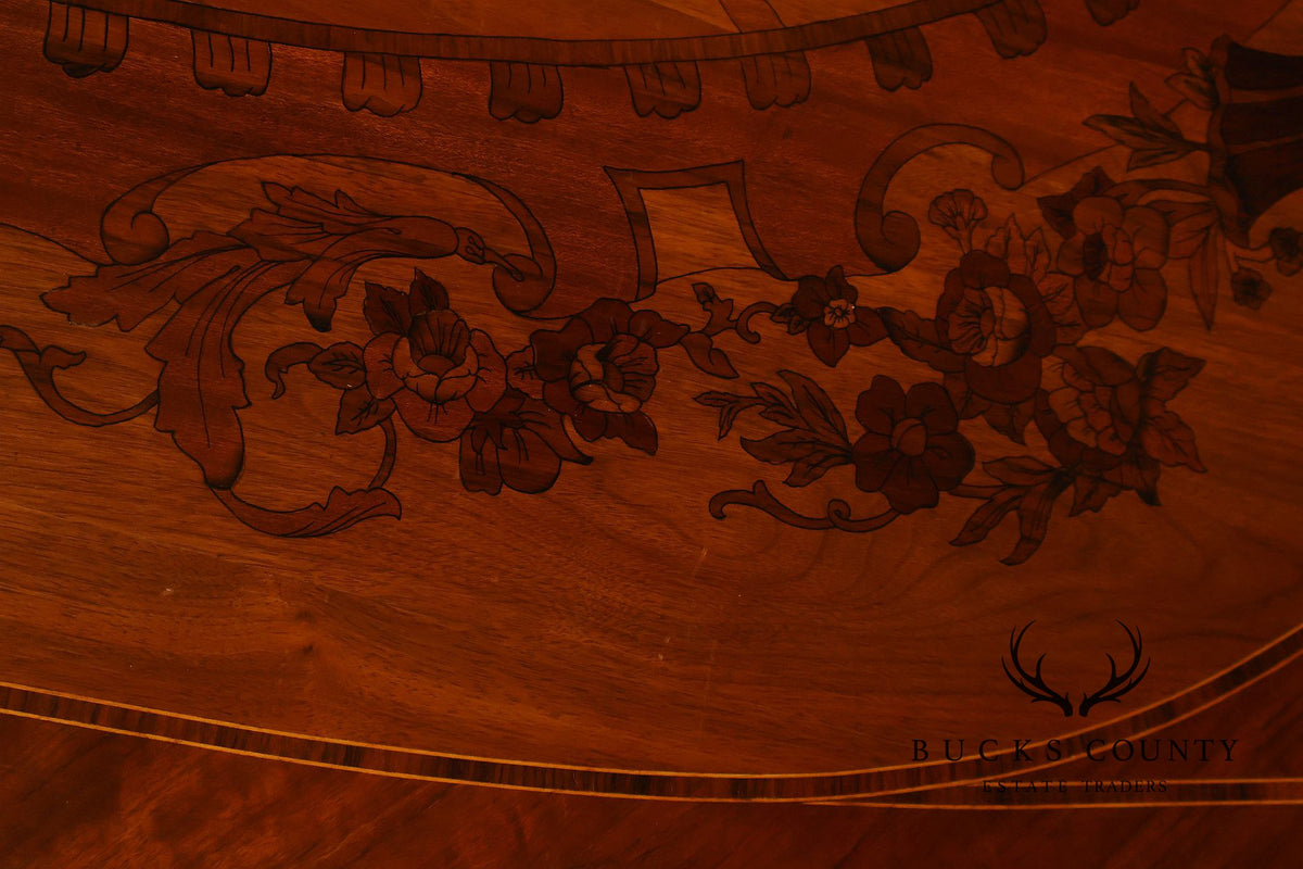 Custom Louis XVI Style Walnut Marquetry Dining Table
