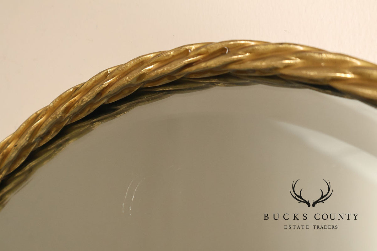 Contemporary Round Rope Twist Wall Mirror