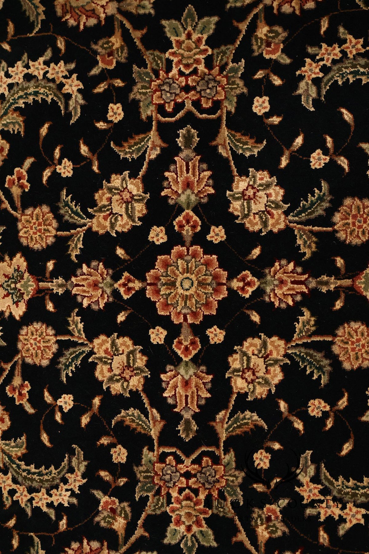 Chinese Tabriz Fish Pattern Hand Woven Wool & Silk Area Rug 4' x 6'