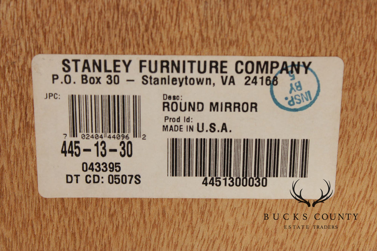 Stanley Furniture Round Mahogany Frame Wall Mirror