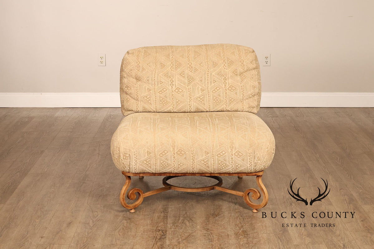 Henredon Upholstered Lounge Chair With Ottoman