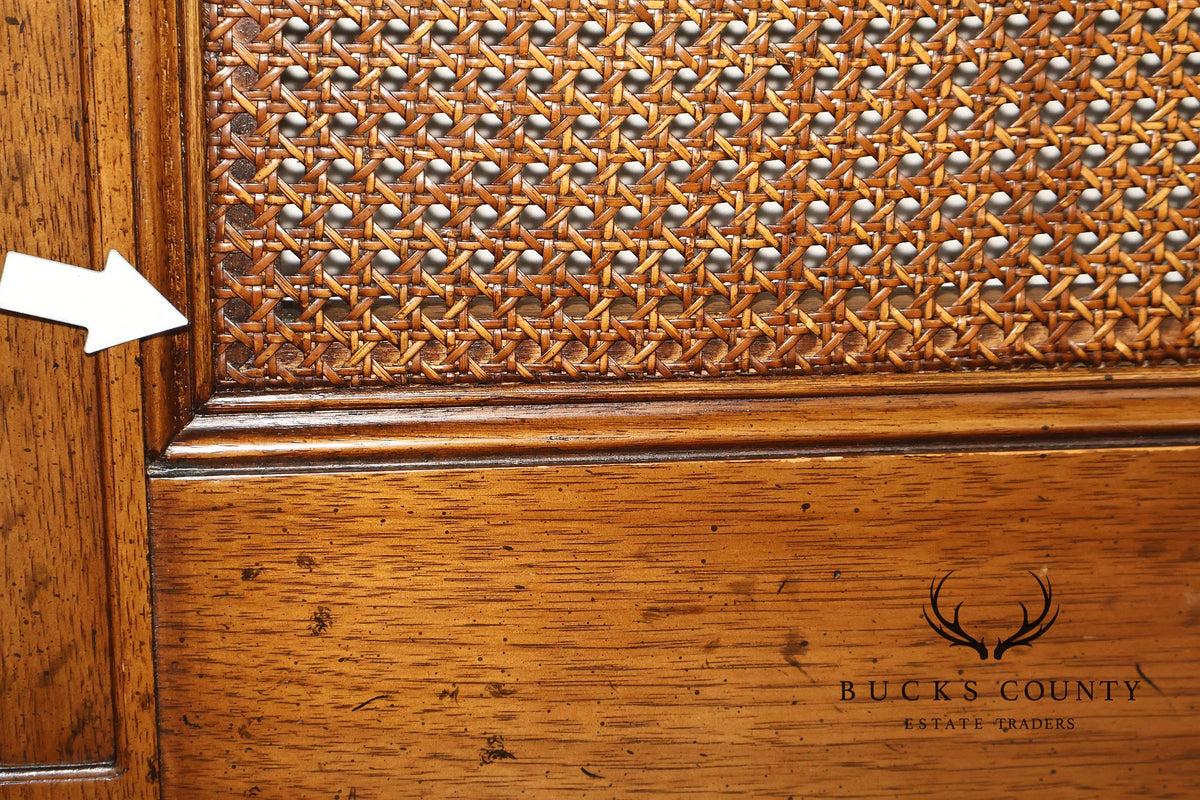 Henredon French Country Style King Size Caned Headboard