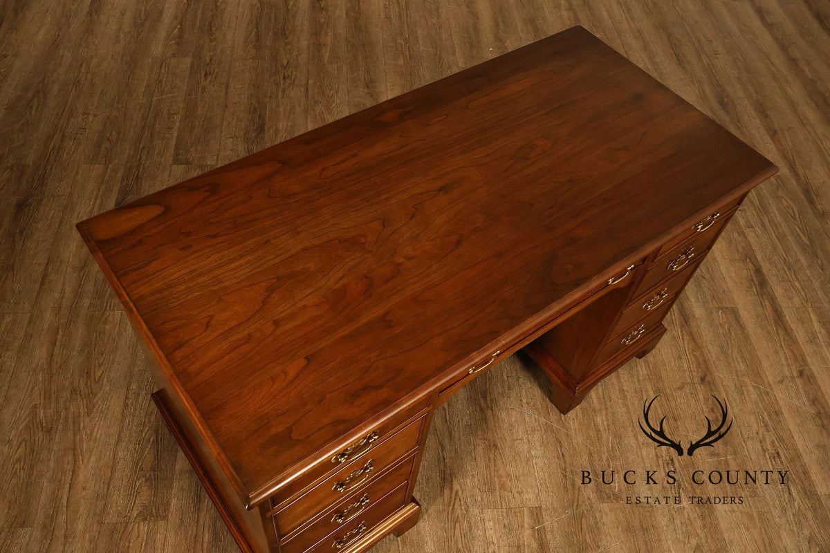 Stickley Chippendale Style Cherry Kneehole Desk