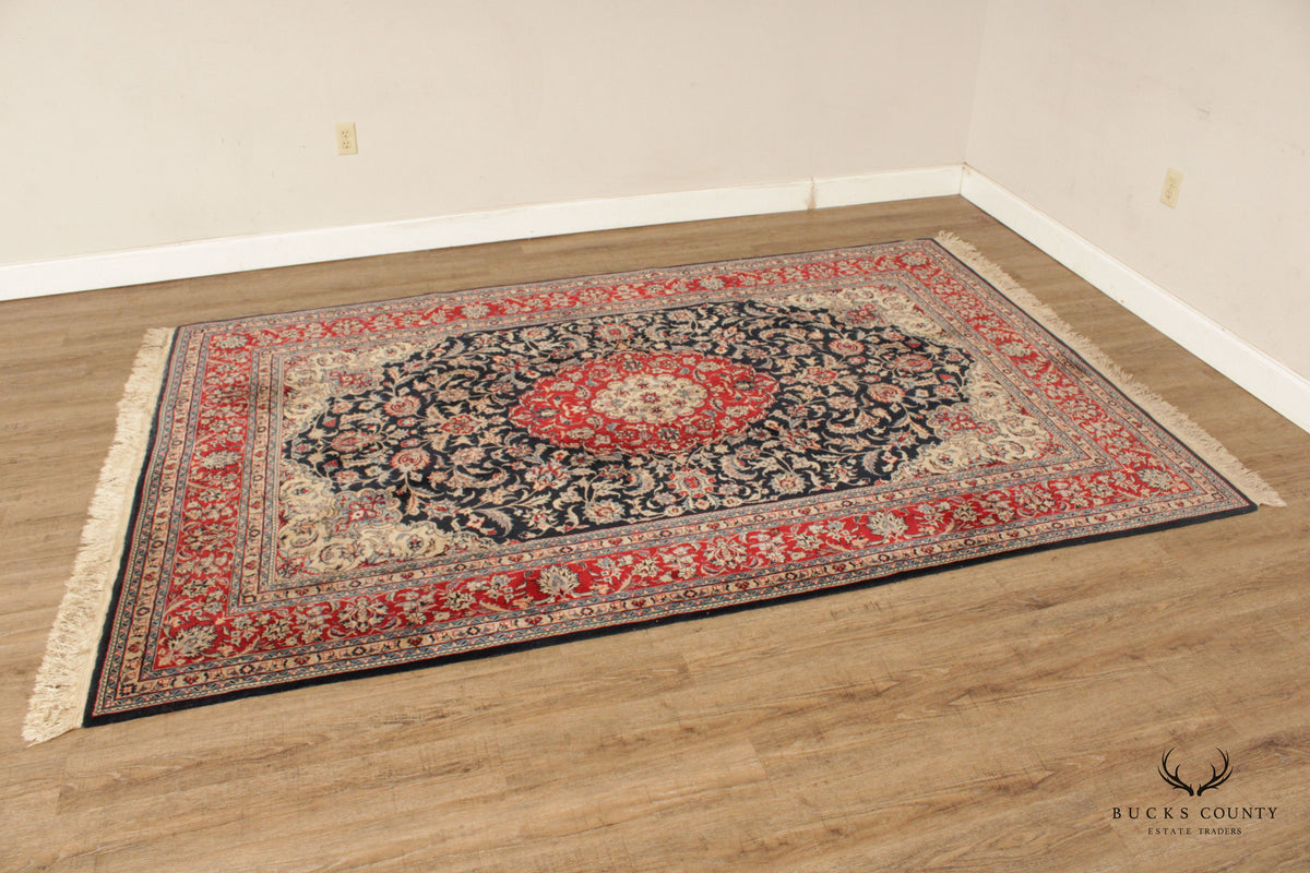 Persian Kashan Wool Area Rug, 9' x 6'