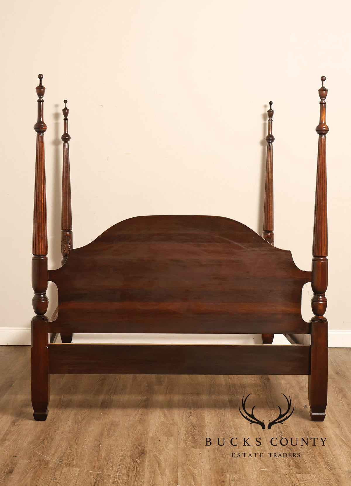 Harden Traditional Carved Cherry Queen Poster Bed