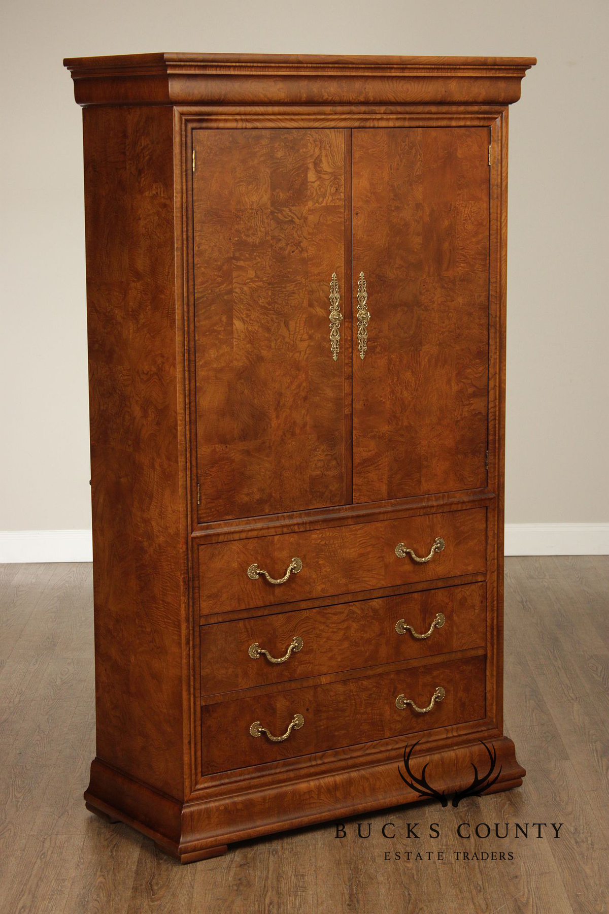 Henredon Charles X Collection Burlwood Armoire