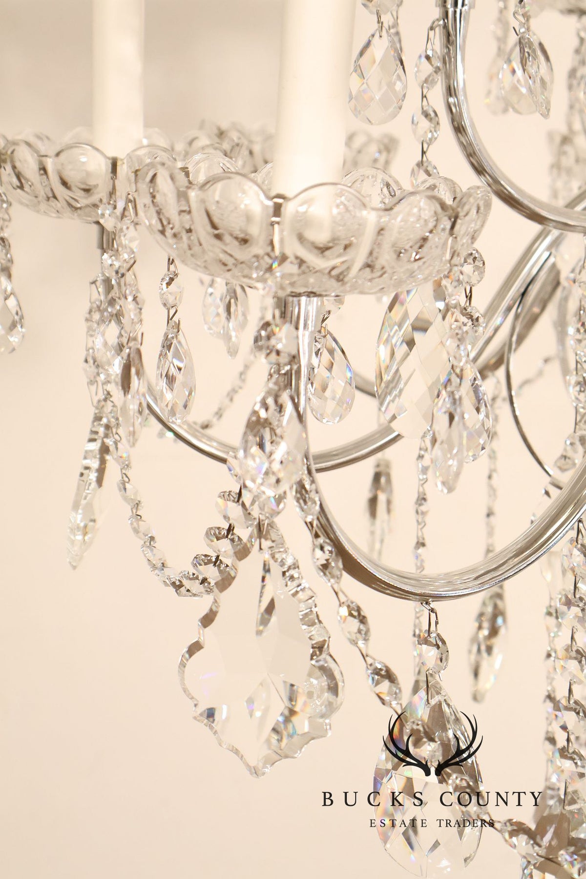 Schonbek Twenty-Light Crystal Two-Tier Polished Silver Chandelier