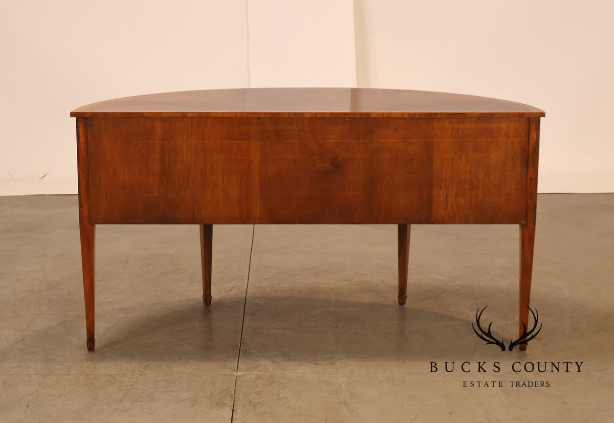 Maitland Smith Hepplewhite Style Deep Mahogany Demilune Sideboard