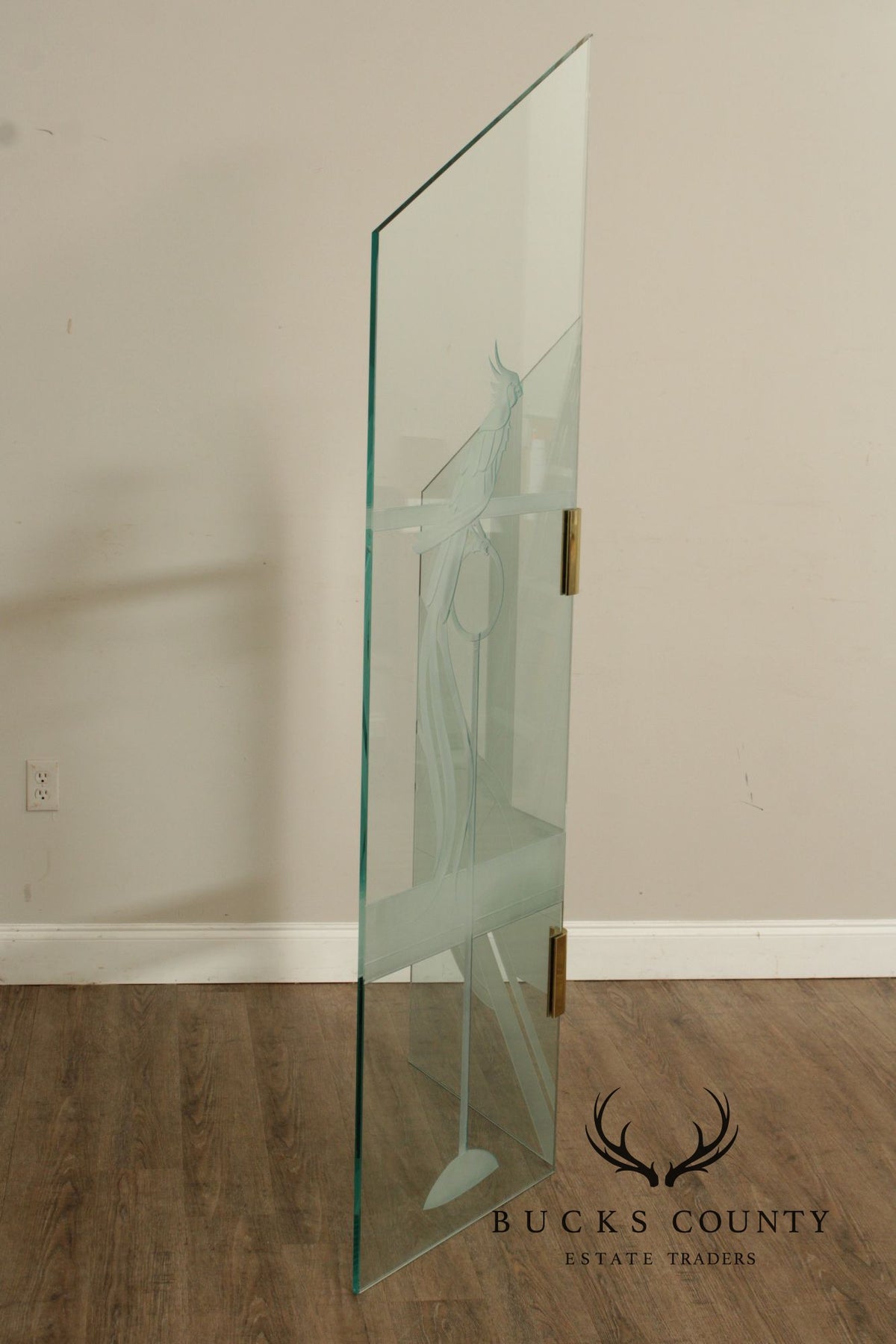 1980's Art Deco Style Glass Four-Panel Room Divider