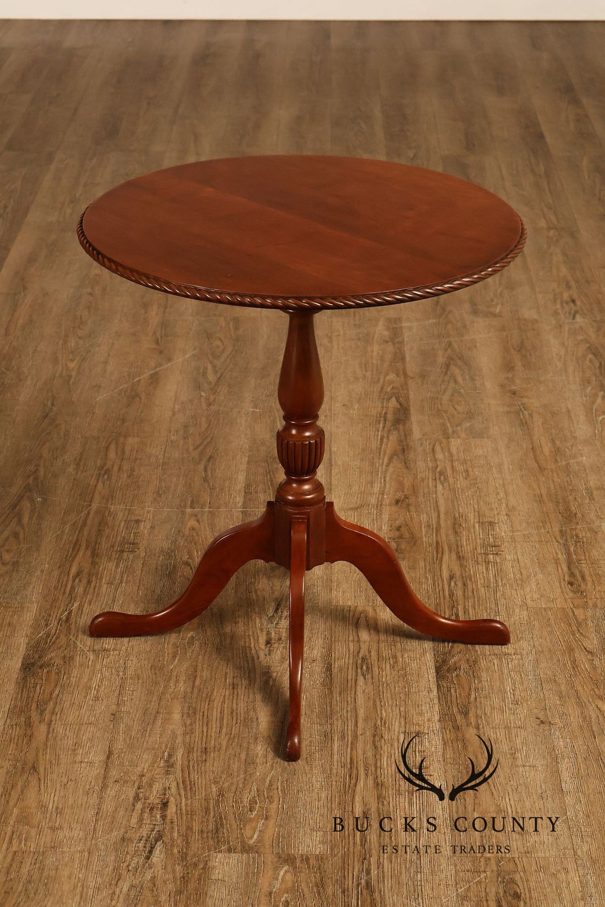 The Hillcrafters Guild Solid Cherry Tilt Top Tea Table