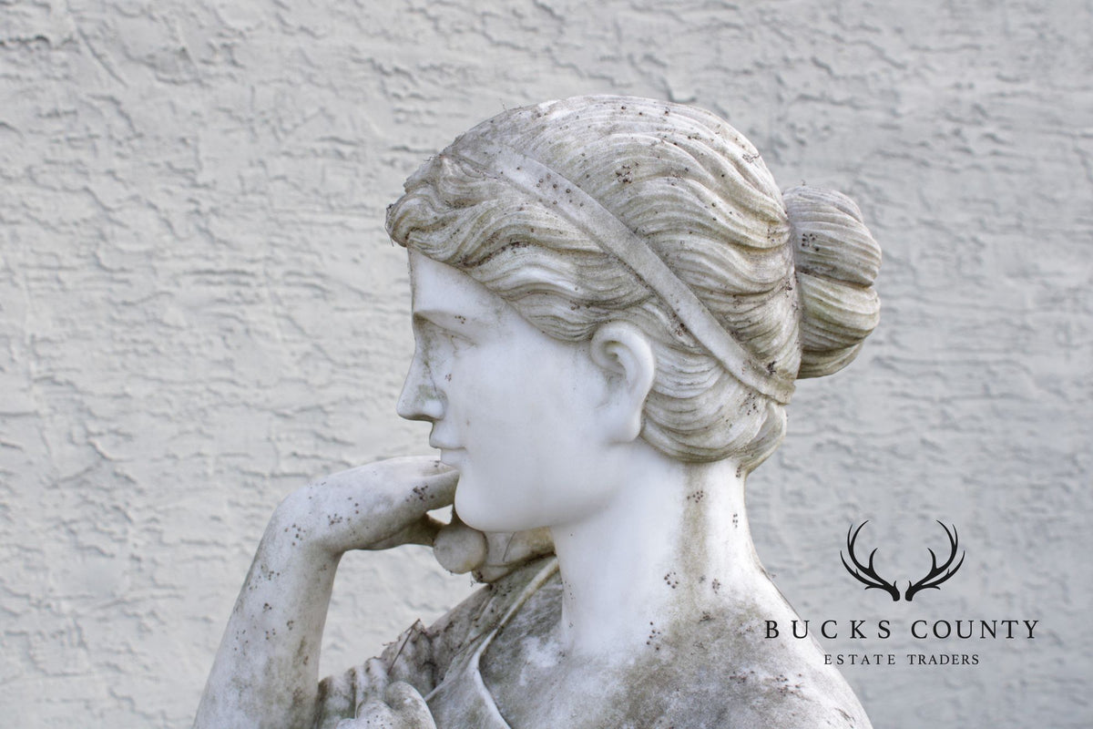 Antique Classical Style Diana Of Gabii Marble Garden Statue