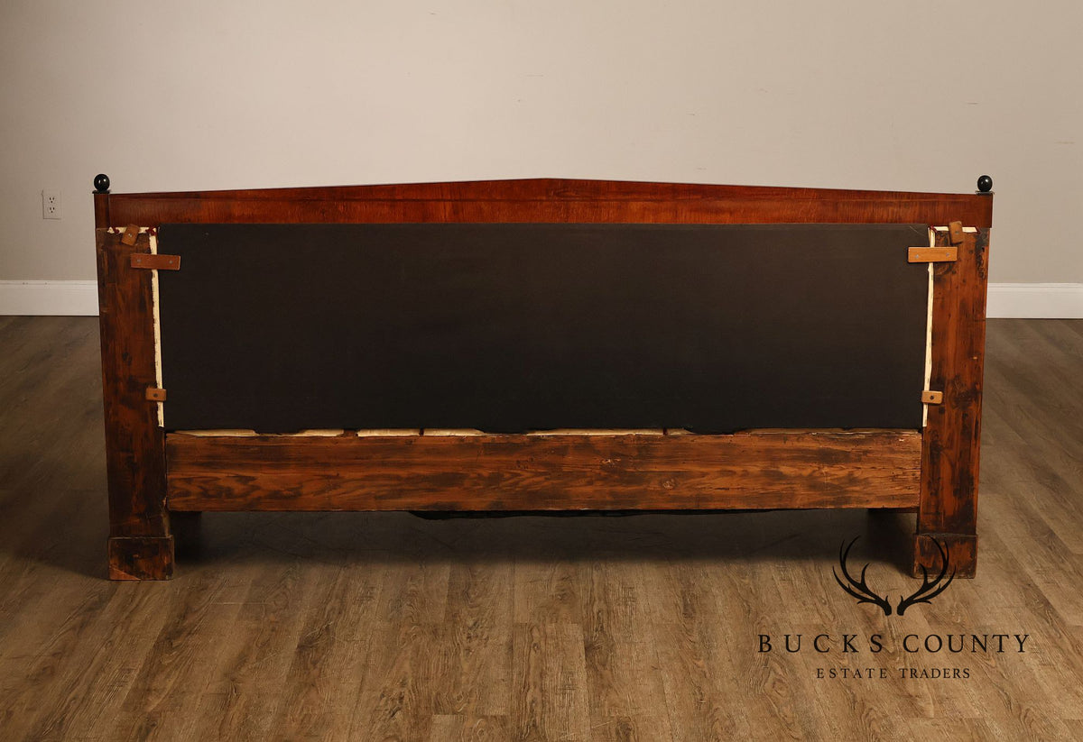 Biedermeier Style Antique Inlaid Mahogany Box Sofa