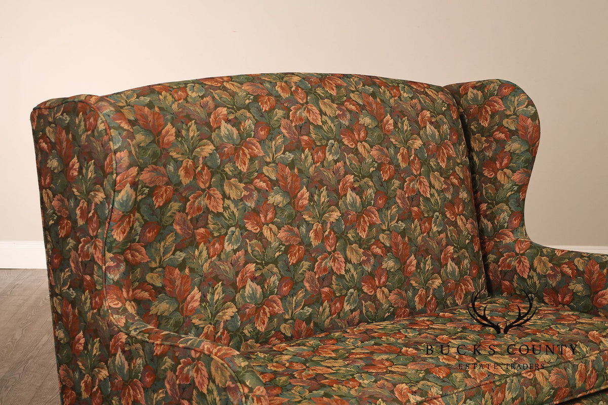 Traditional Upholstered Loveseat With Floral Fabric