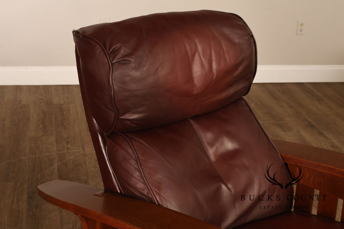 Stickley Mission Collection Pair Of Oak Bow Arm Morris Chair Recliners