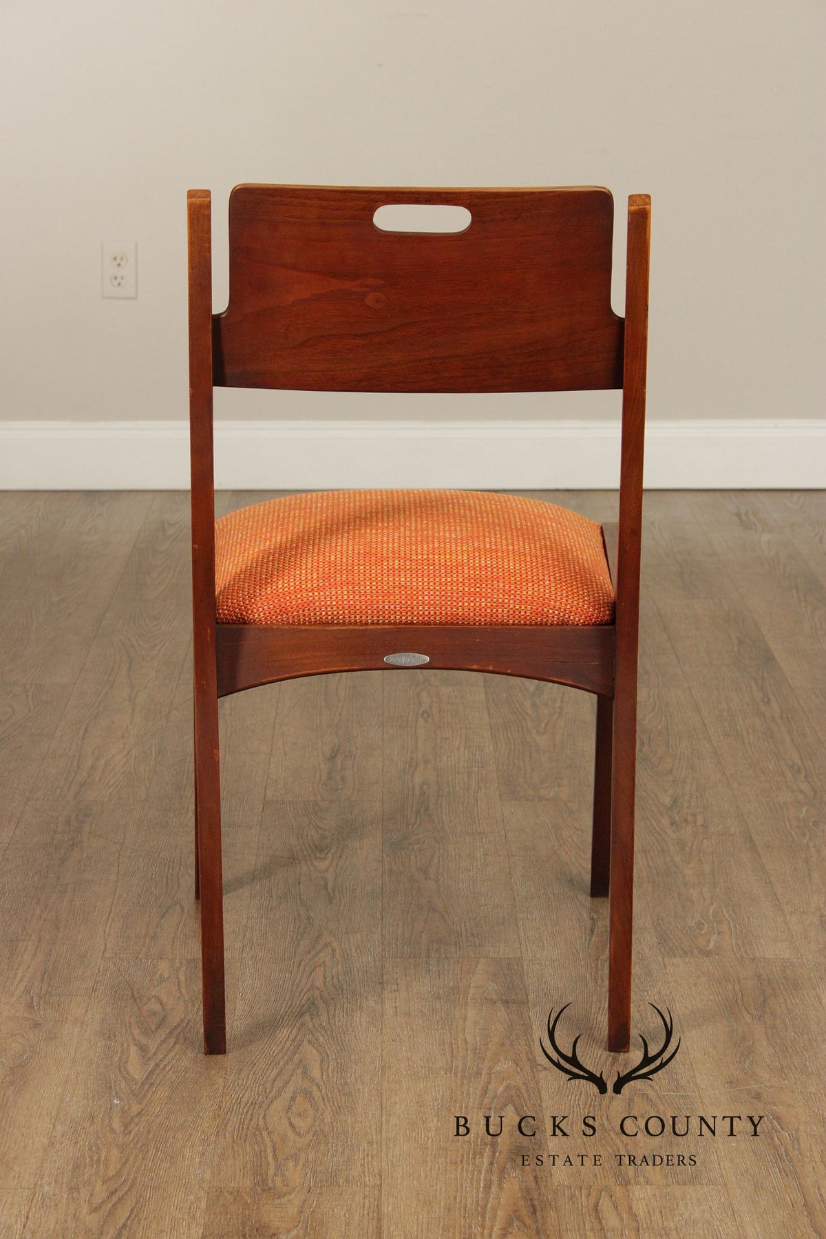 Mid Century Modern Walnut Set Of Four Dining Chairs