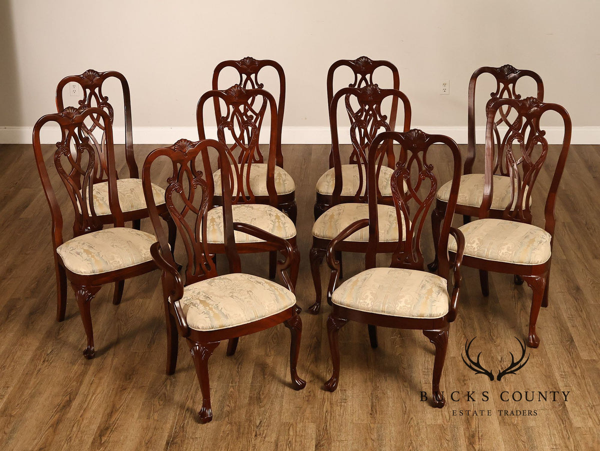 Ethan Allen '18th Century Mahogany' Set of Ten Dining Chairs