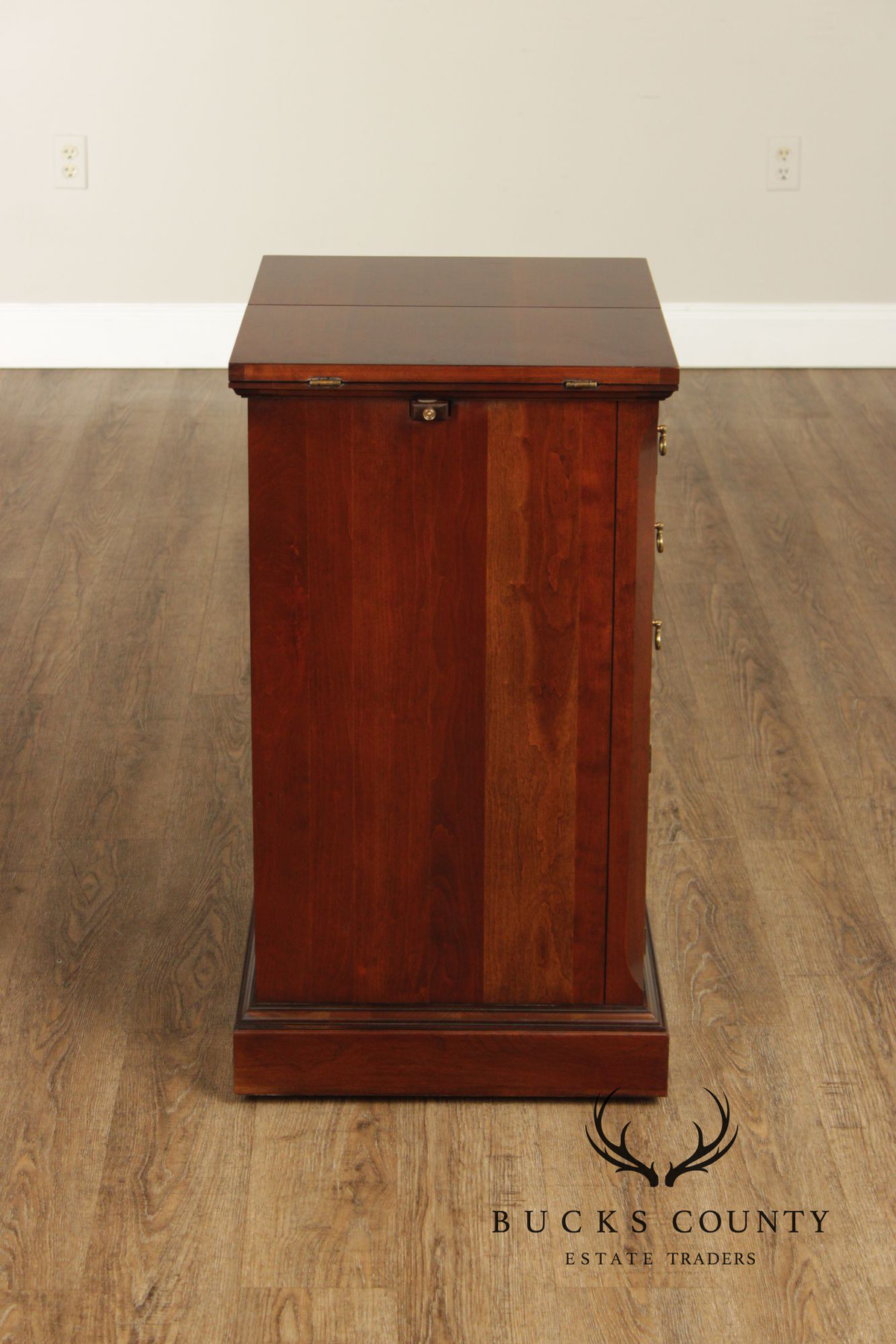 Pennsylvania House Cherry Flip Top Silver Chest Server Cabinet