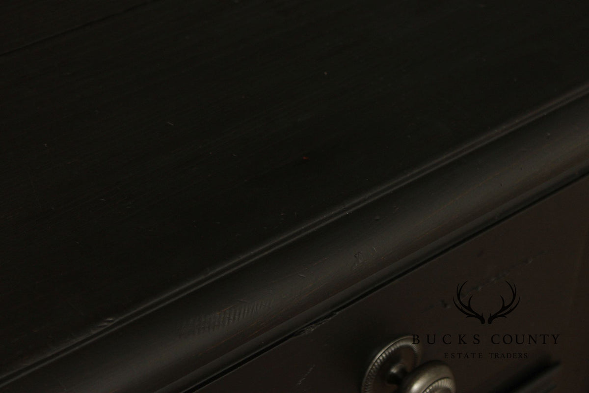 Ethan Allen Made In America Black Painted Three Drawer Buffet