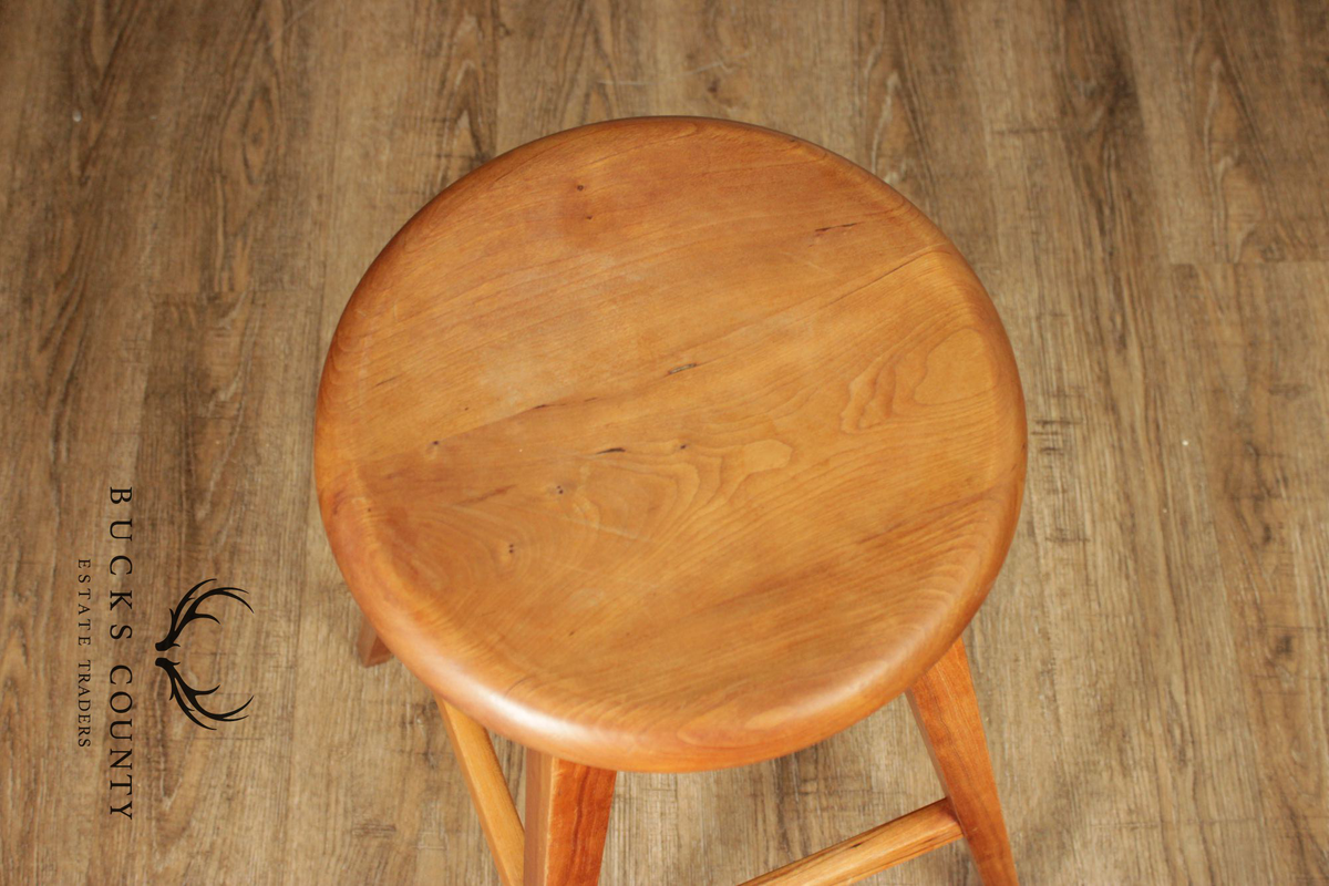 Thomas Moser Pair Of  Cherry Splay Leg Counter Stools