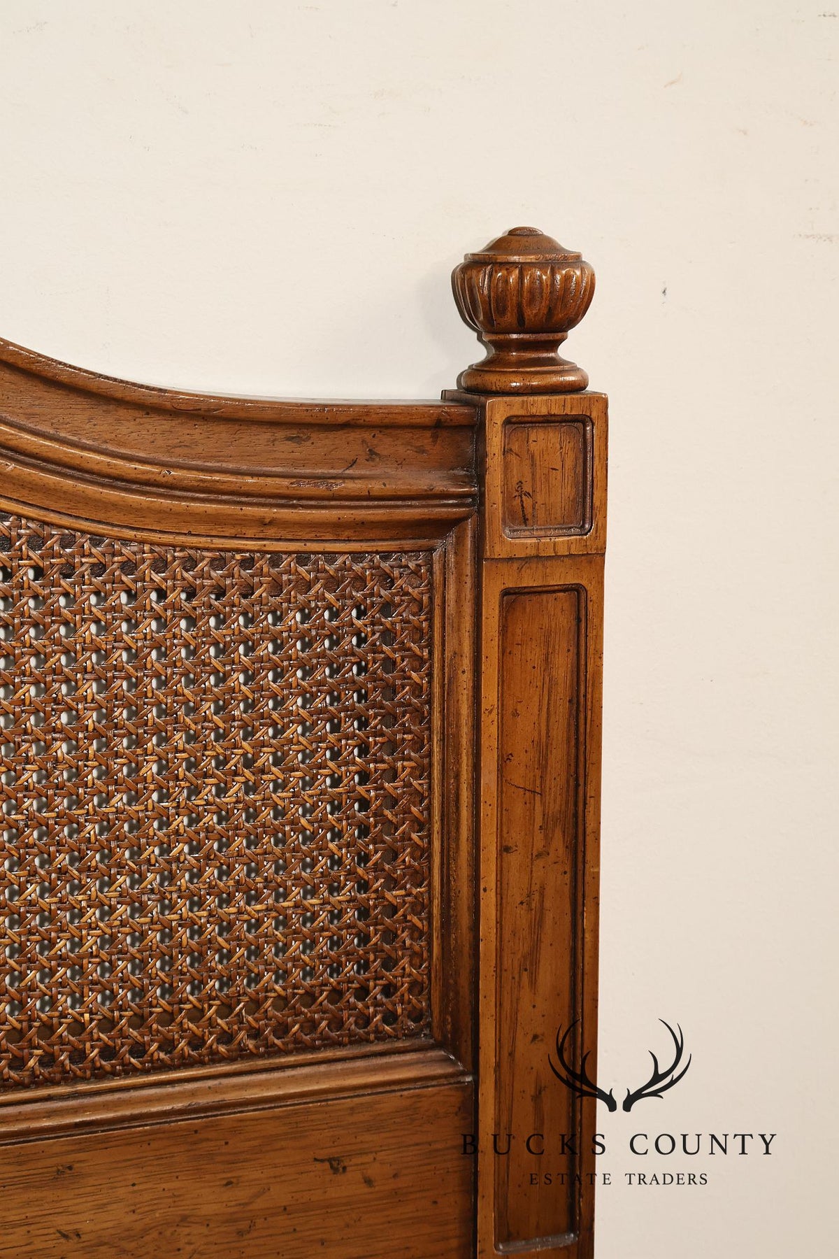 Henredon French Country Style King Size Caned Headboard