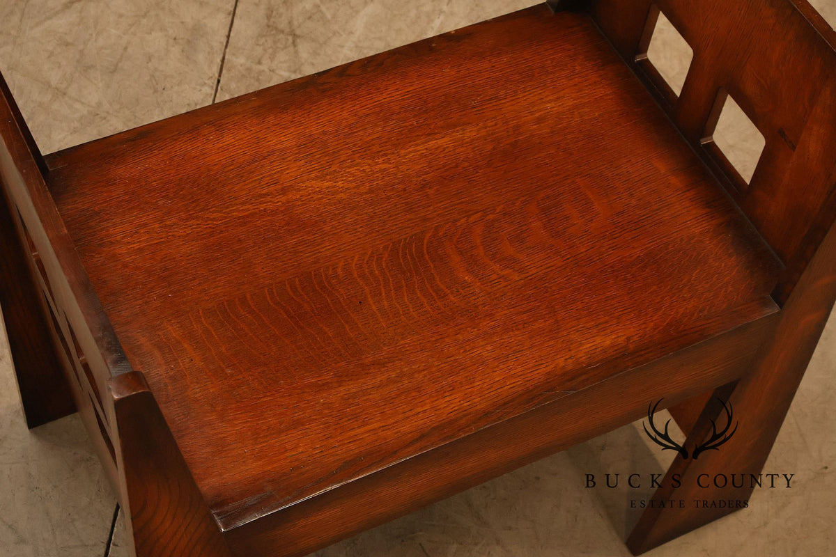 Stickley Mission Collection Oak Limbert Bench