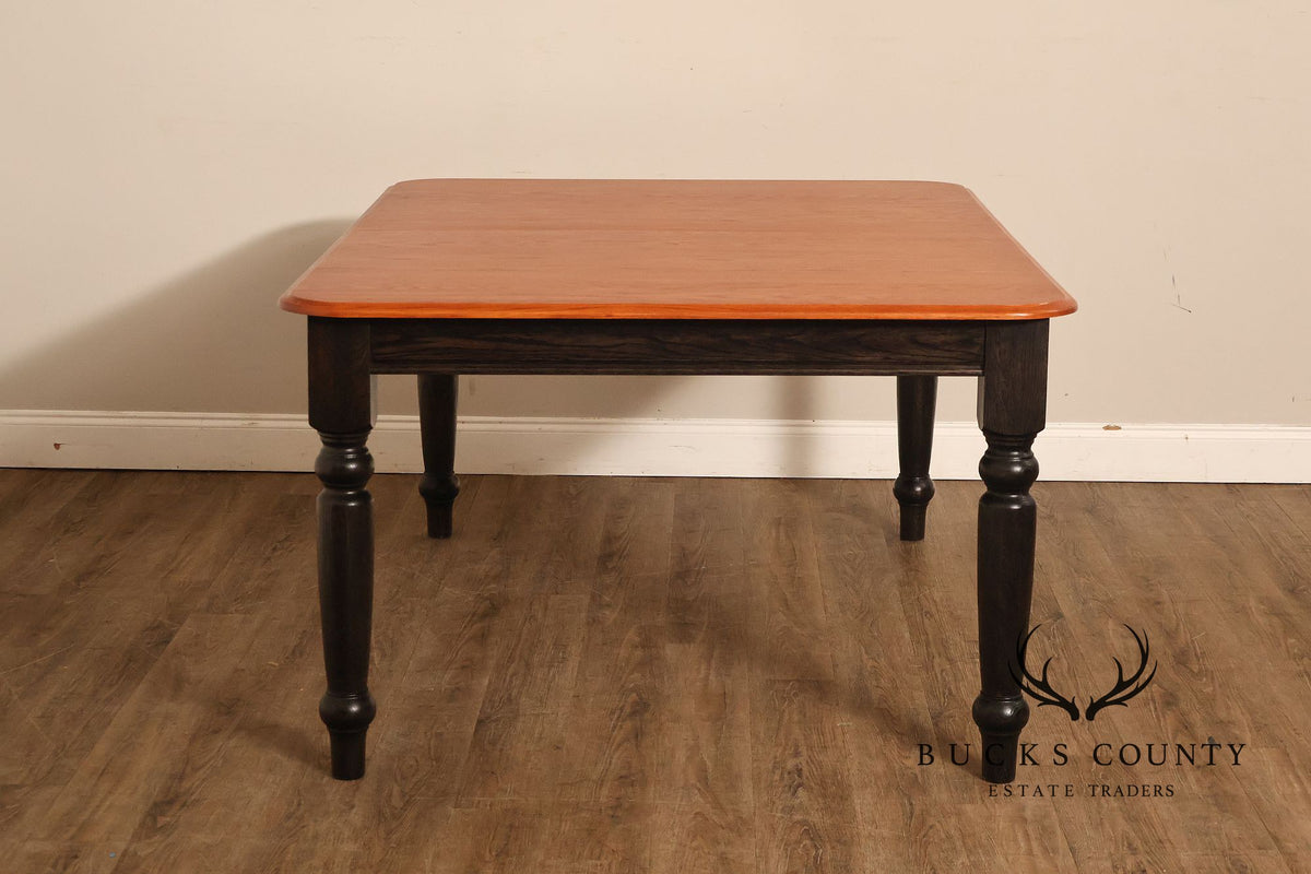 Farmhouse Style Oak Expandable Dining Table