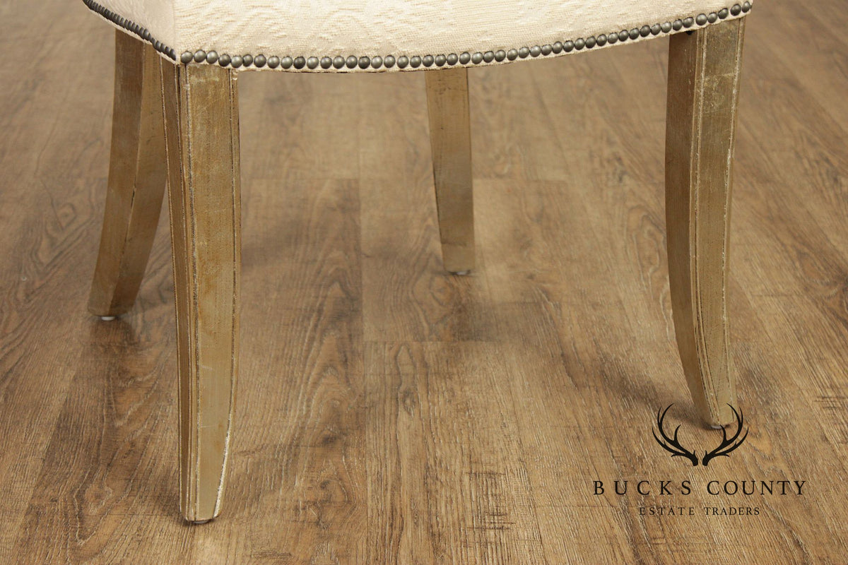 Henredon Set of Four Silver Leaf Side Dining Chairs