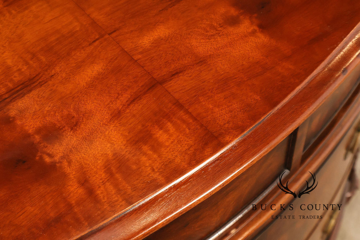 Vintage French Regency Style Mahogany Bow Front Sideboard Buffet