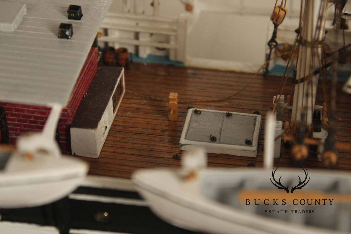 Model Ship 'Charles W. Morgan' In Wooden Display Case