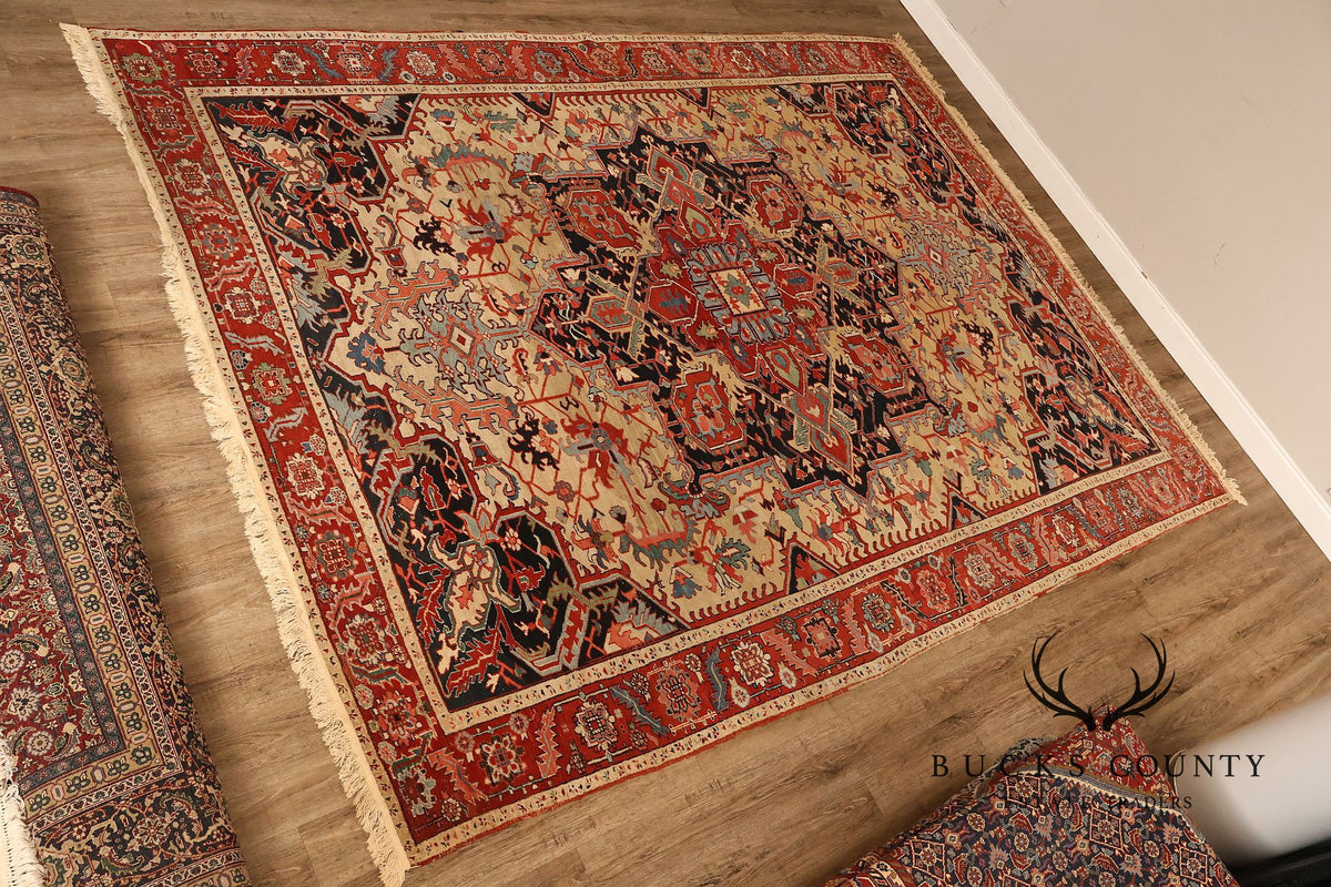 Antique Persian Heriz Hand-Knotted Area Rug – 9'1" x 12'10"