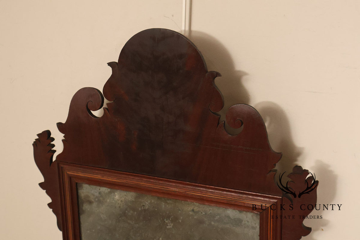 Antique Chippendale Style Mahogany Wall Mirror