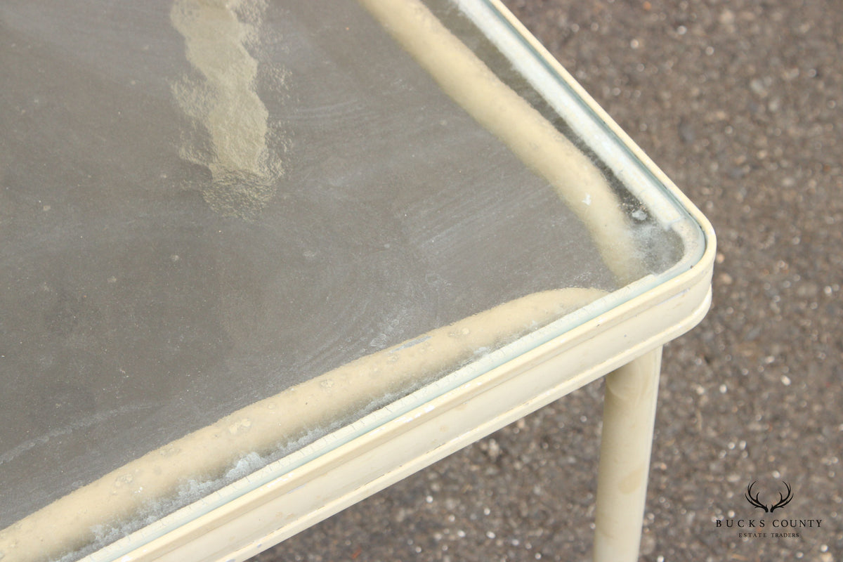 Brown Jordan Vintage Outdoor Patio Glass Square Top Side Table