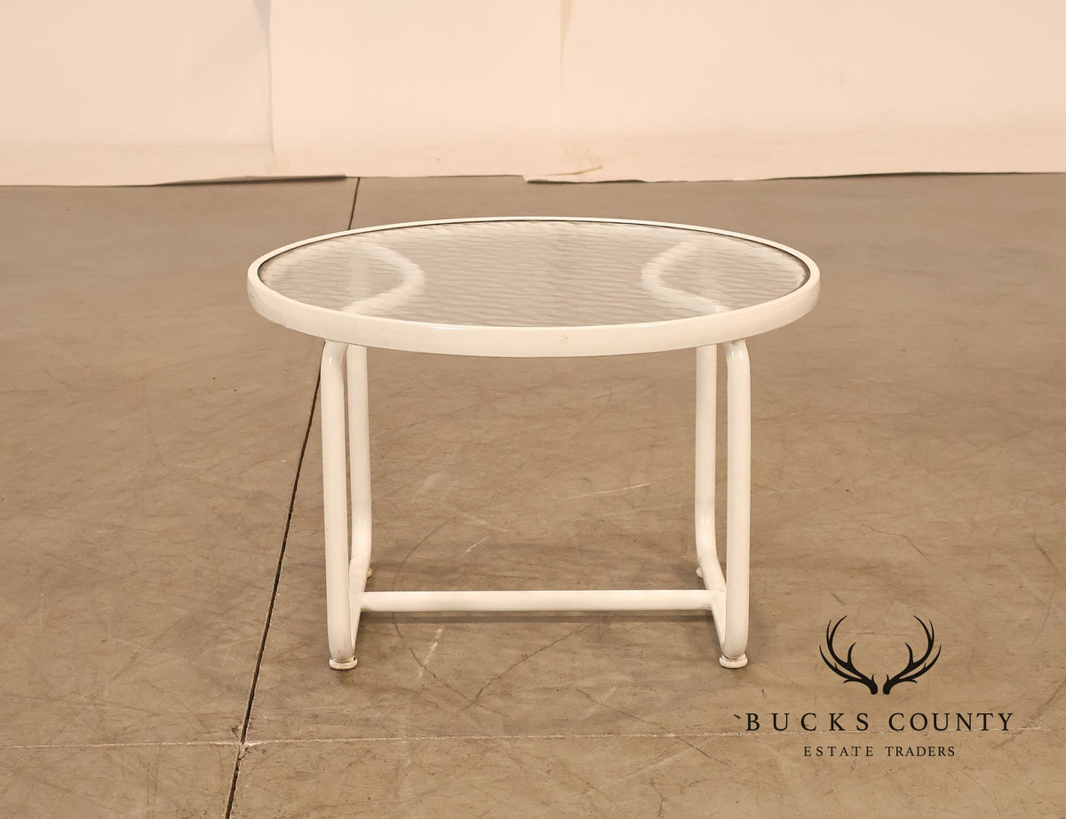 Brown Jordan 'Tamiami' Round Glass Top Patio Side Table