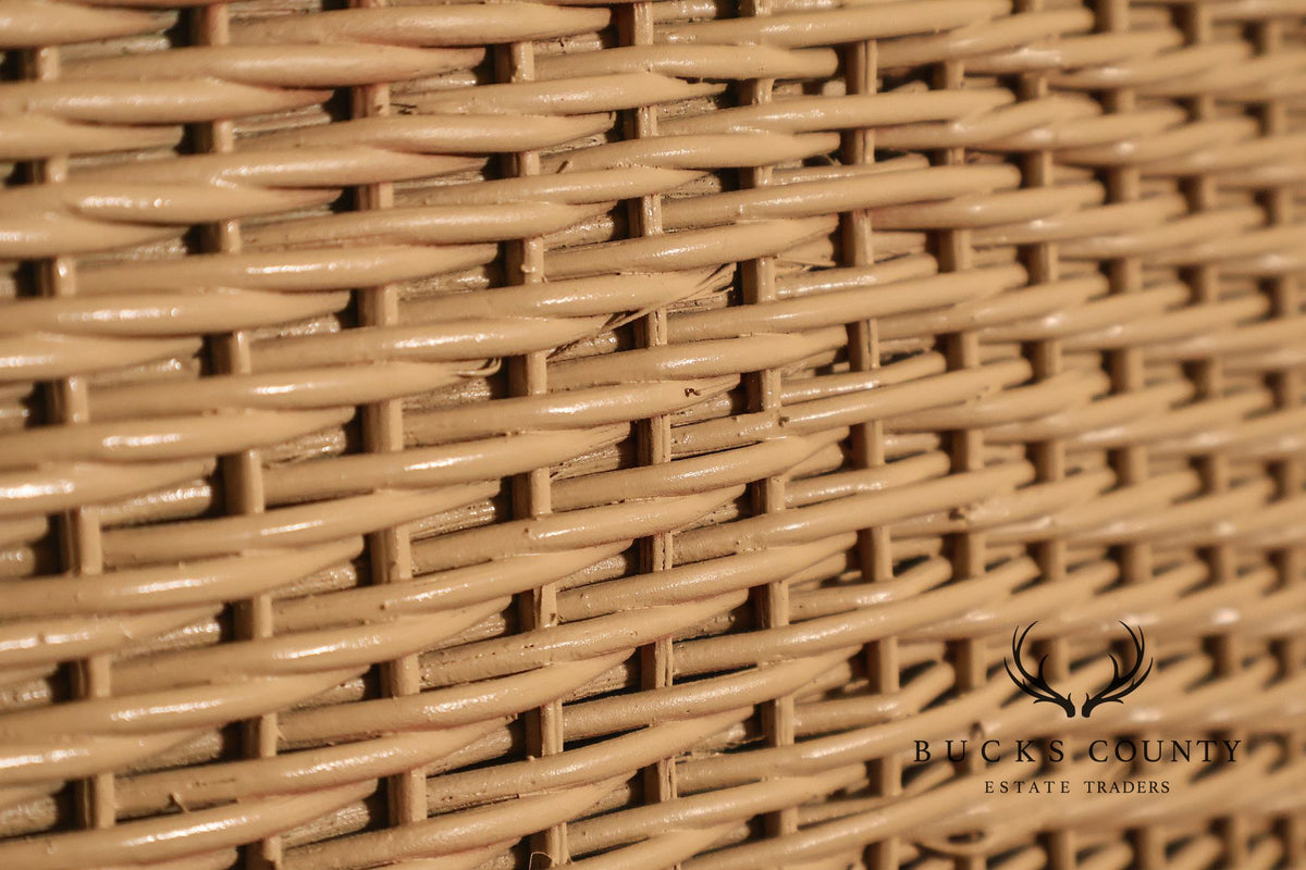 Vintage Coastal Style Pair of Twin Wicker Headboards
