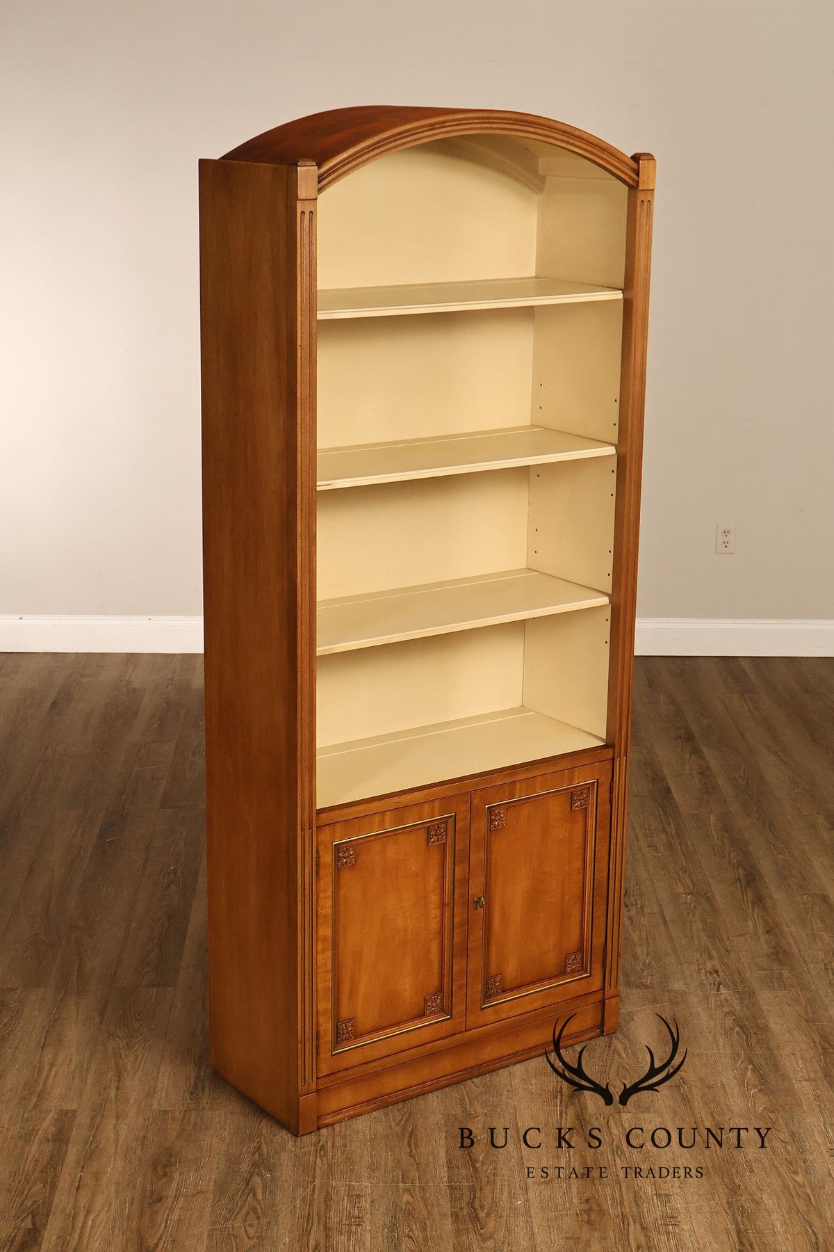 Henredon French Country Style Arched Walnut Bookcase